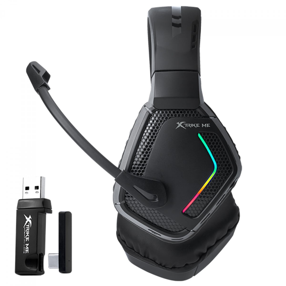 7570Headset Gamer Xtrike Me GH-512W, RGB, Wireless/Bluetooth, Drivers de 50mm, Preto