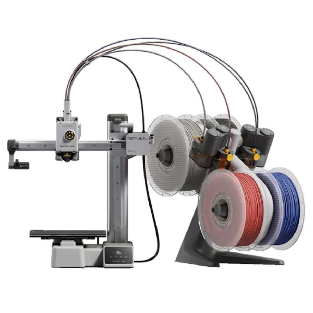 Impressora 3D Bambu Lab A1 Mini + AMS Lite (Combo), Bivolt, Área de Impressão 180x180x180mm, Wi-Fi, Branco, PF002-M+SA005-BRA