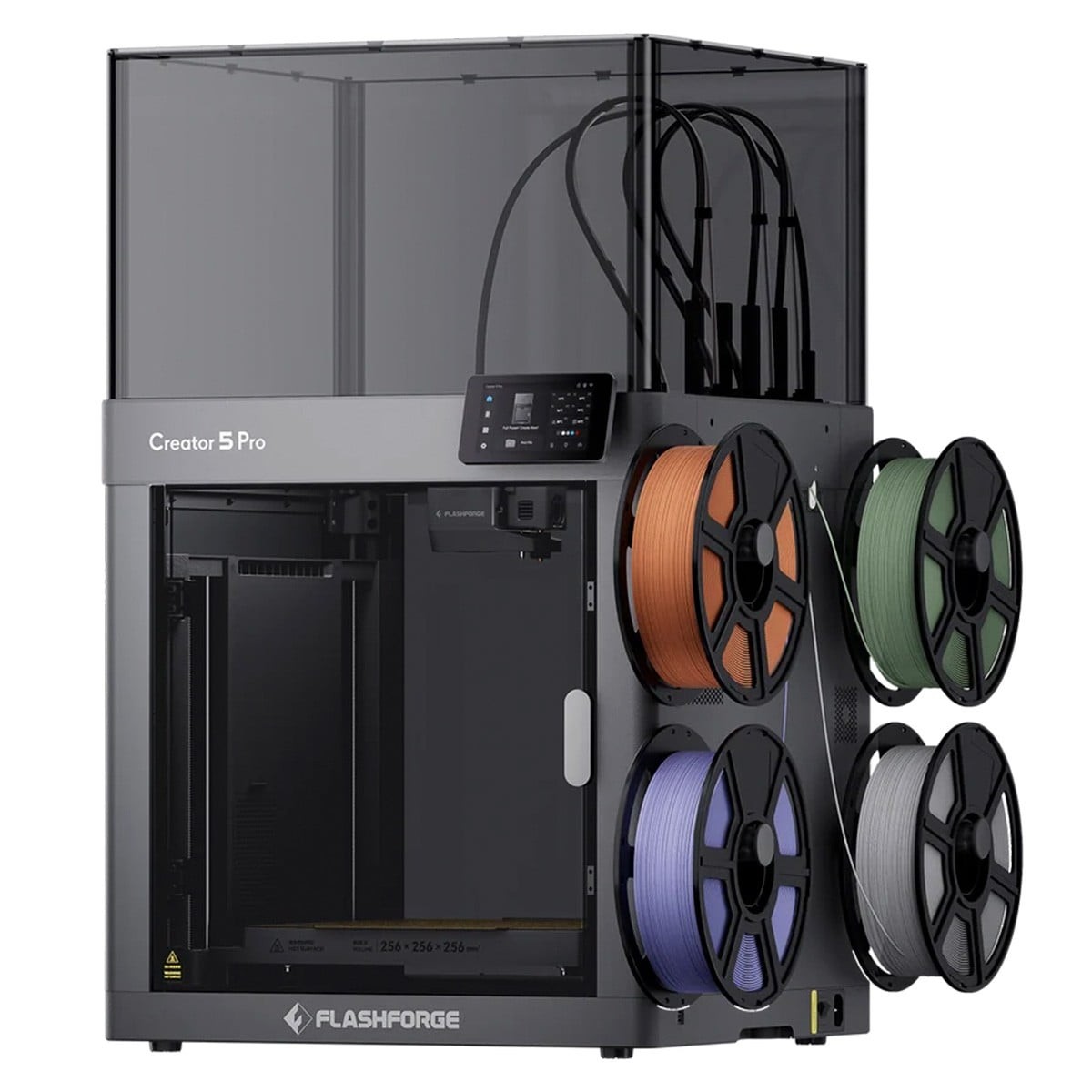 Impressora 3D Flashforge Creator 5 Pro, 4 Cabeçotes, Bivolt Manual, Fechada, Multicolorida, Área de Impresão 256x256x256mm, 600mm/s, 10001104001