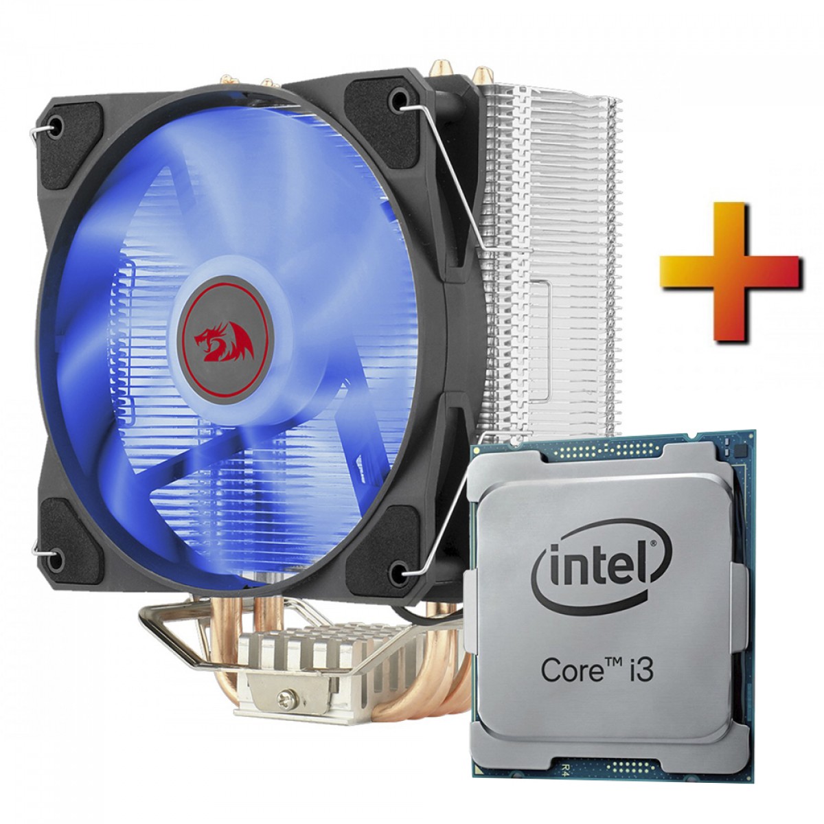 Processador Intel Core i3 10100 3.6GHz + Cooler Redragon Tyr