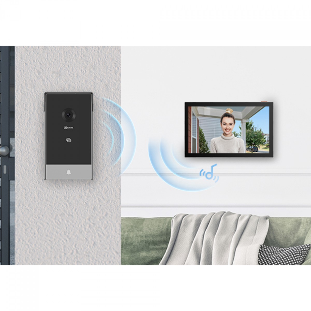 Interfone Inteligente EZVIZ HP7, Com Vídeo Residencial, 2K, Wi-Fi 2.4/5GHz, CS-HP7-R101-1W2TFC