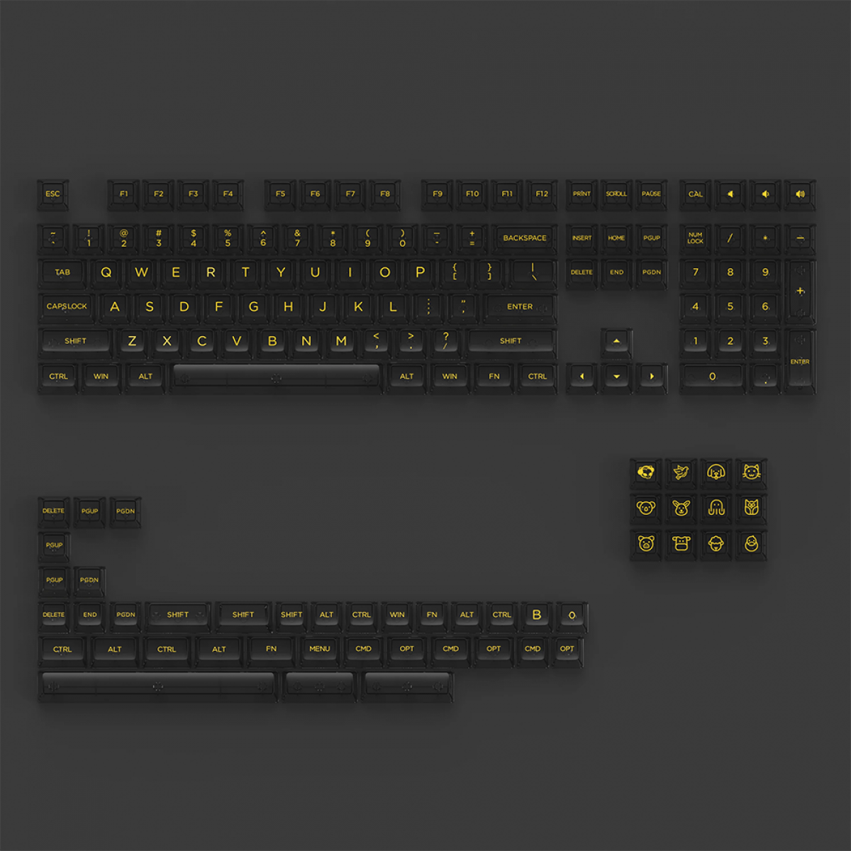 Keycaps Akko ASA Clear, PBT, ANSI, 155 Teclas, Transparente, Black