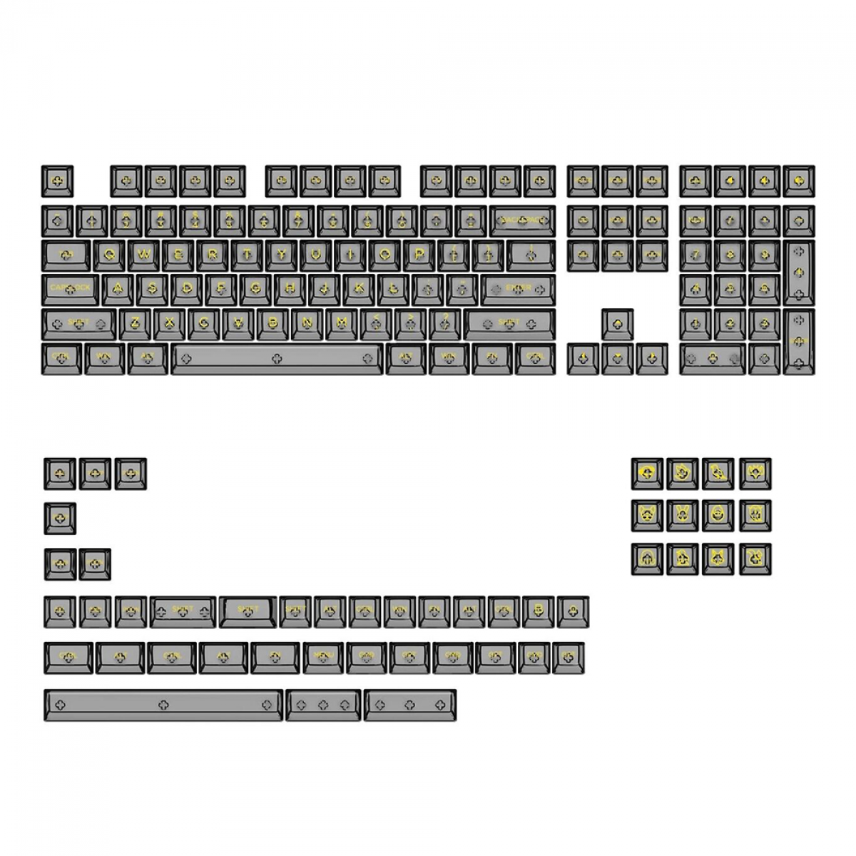 Keycaps Akko ASA Clear, PBT, ANSI, 155 Teclas, Transparente, Black