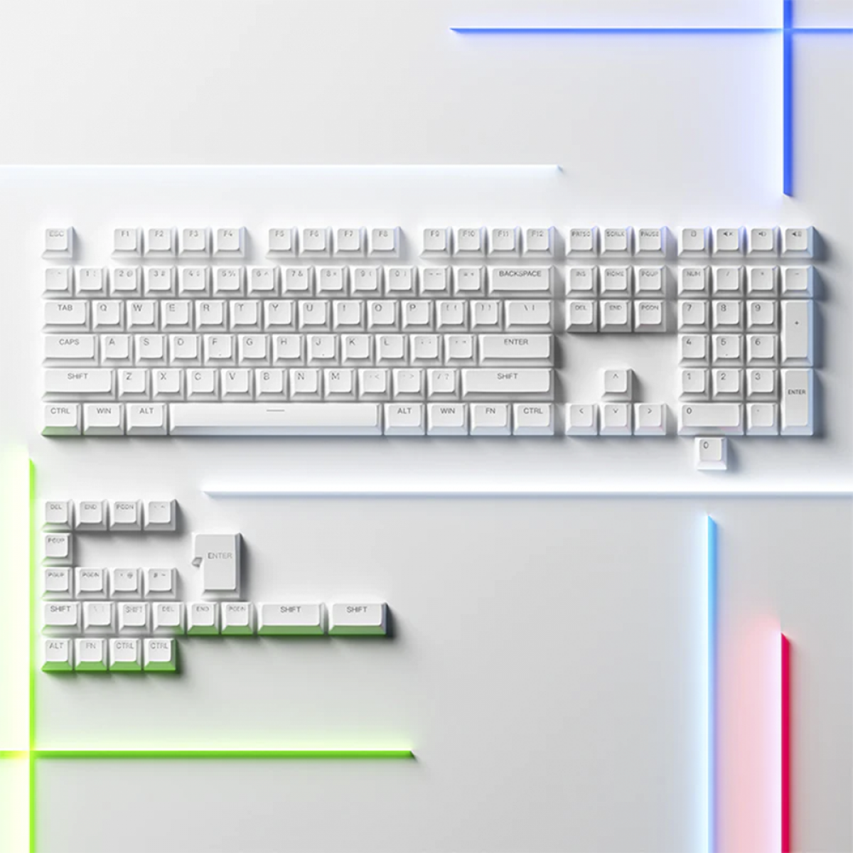Keycaps Akko Profile Asa, PBT, ASA, 131 Teclas, White
