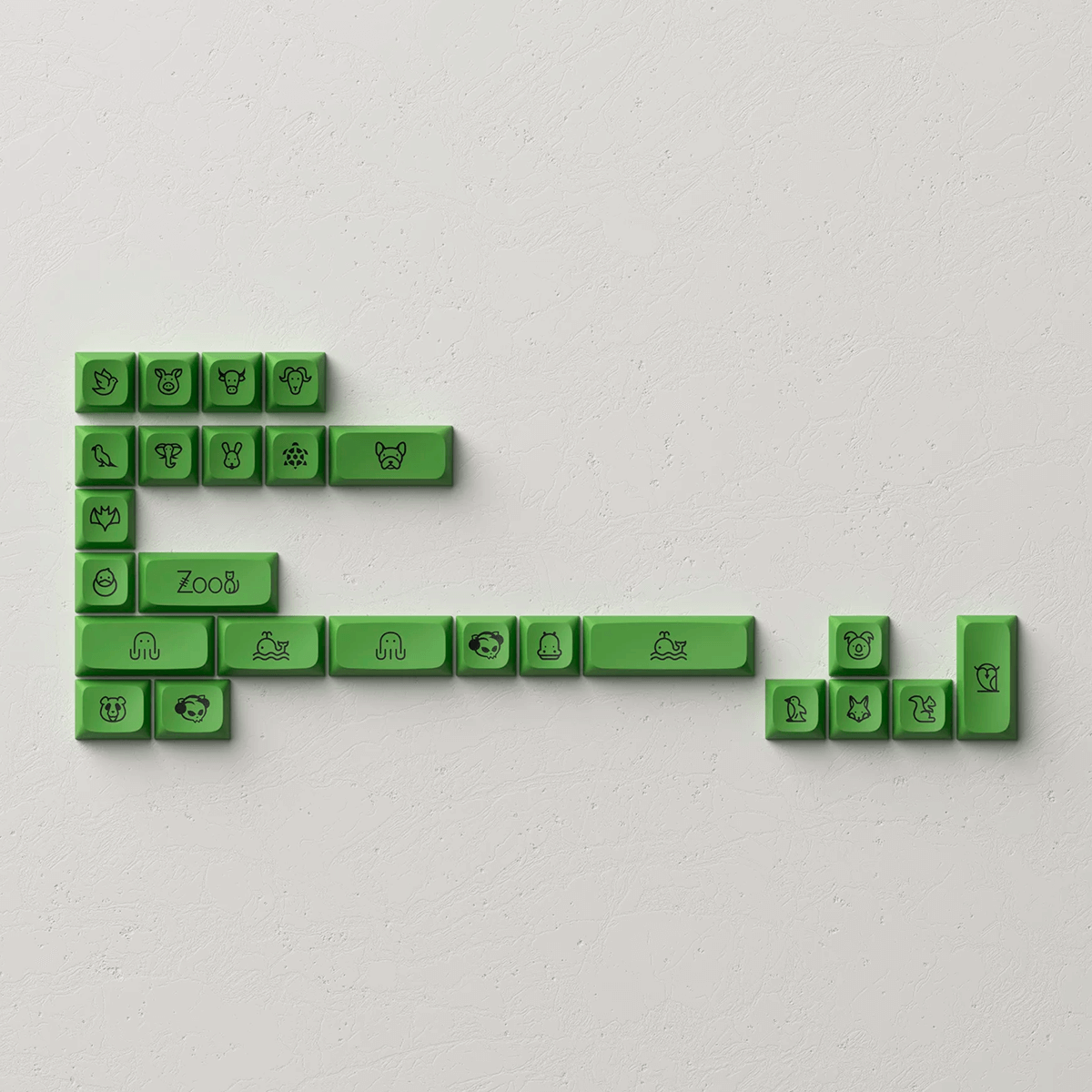 Keycaps Akko Profile MDA Panda, PBT, ANSI, 227 Teclas