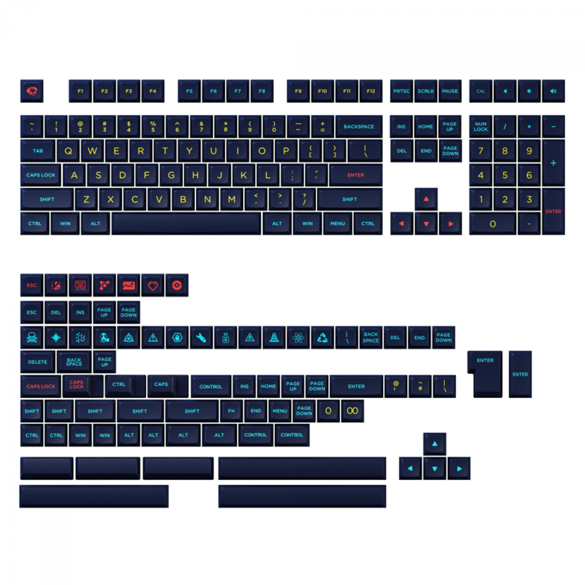 Keycaps Akko Starry Night, OSA, PBT, 185 Teclas