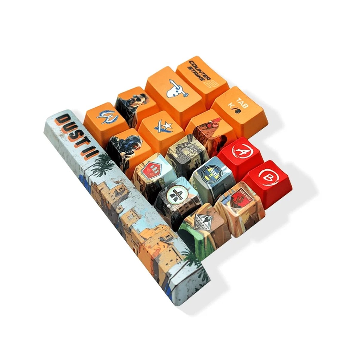 Keycaps Fallen Counter Strike 2 - Dust 2, OEM, PBT, ABNT2, 117 Teclas, KC00041