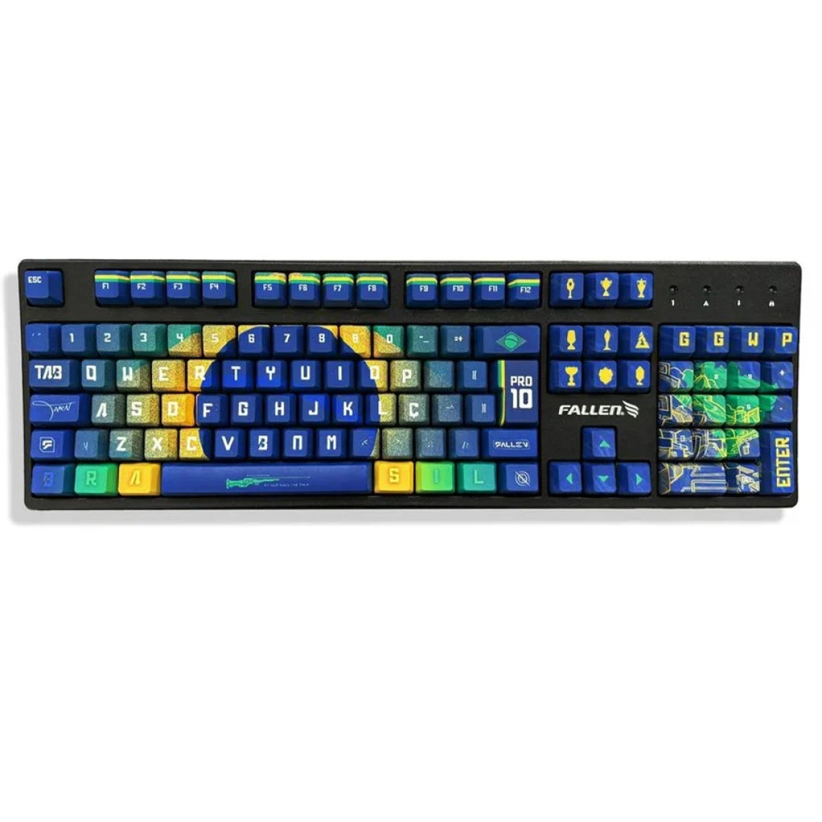 Keycaps Fallen Personalizadas Brasil 2025, OEM, PBT, ABNT2, 117 Teclas, KC00181