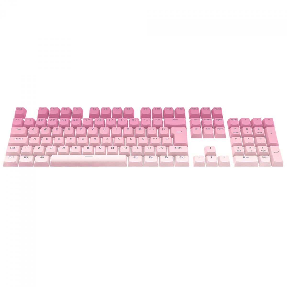 Keycaps Redragon A133 PT, ABNT2, 106 Teclas, Degradê Rosa e Branco