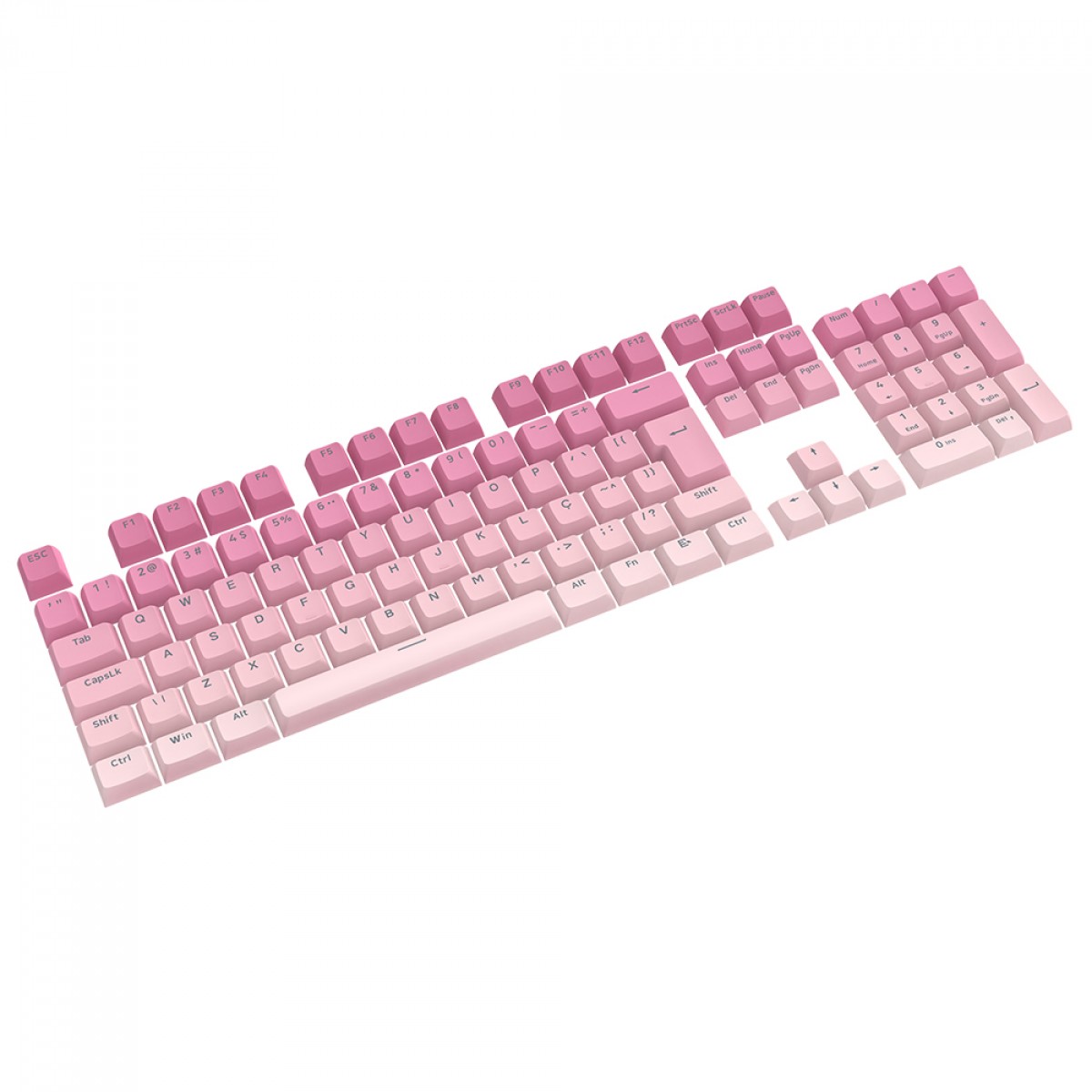 Keycaps Redragon A133 PT, ABNT2, 106 Teclas, Degradê Rosa e Branco