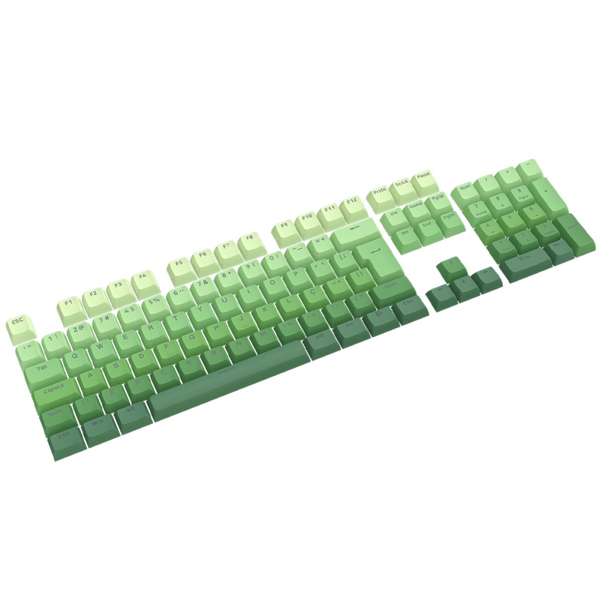 Keycaps Redragon A140 PT, ABNT2, 106 Teclas, Degradê Verde