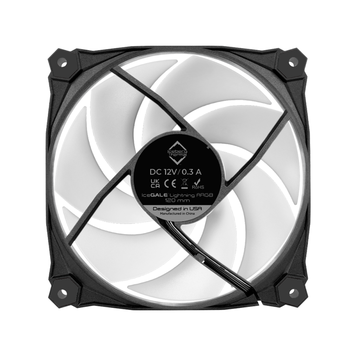 Kit Com 3 Fans Iceberg Thermal IceGALE Lightning, 120mm, ARGB, Preto, IG12LT-B3A