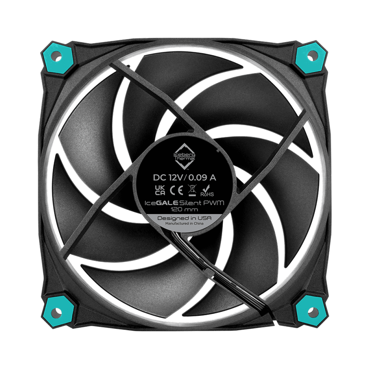 Kit Com 3 Fans Iceberg Thermal Icegale Silent PWM, 120mm, Preto, ICEGALE12P-BBT-3A