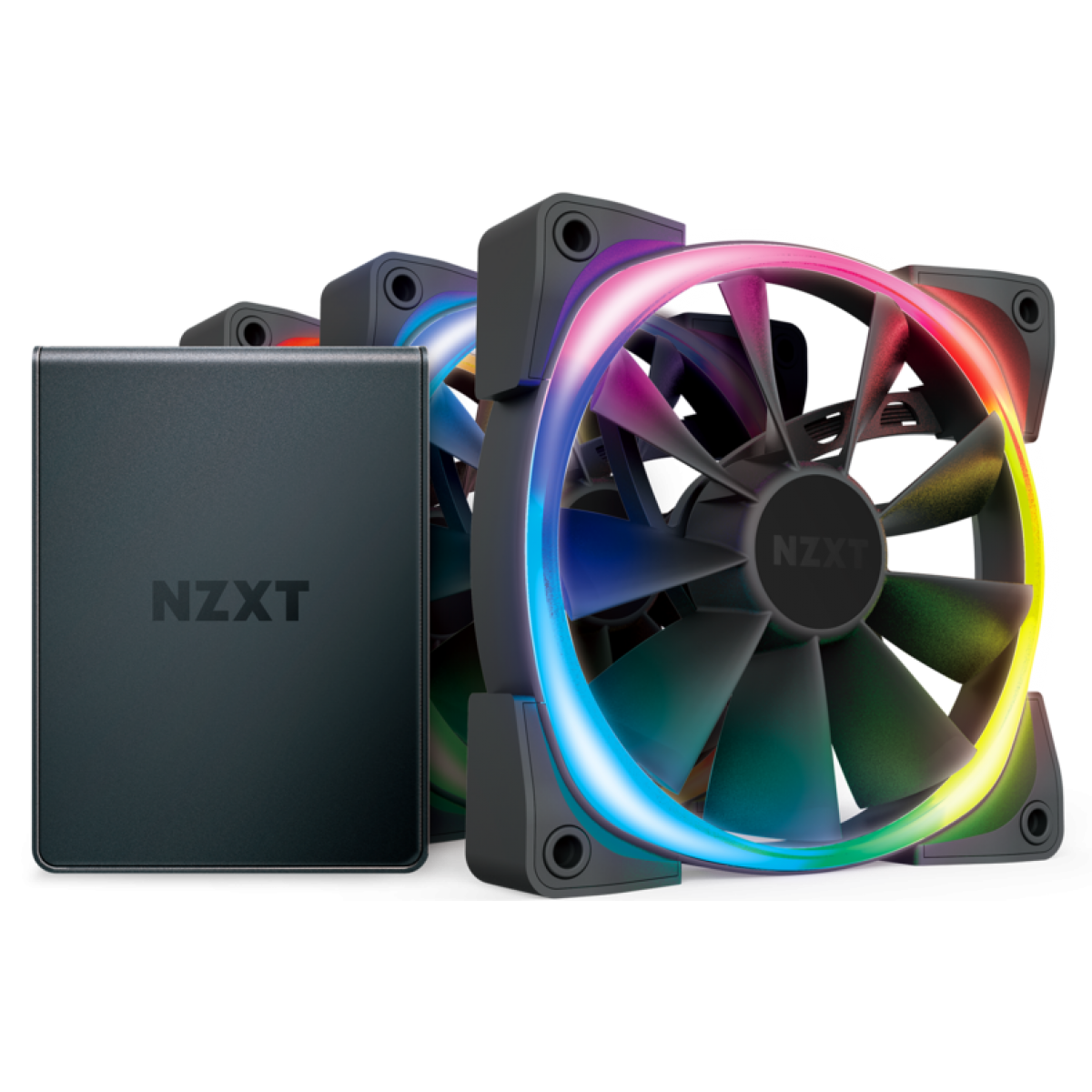 Kit Controlador de Iluminação Led  HUE2 + 3 Fan 120mm Led RGB NZXT, HF-2812C-T1 