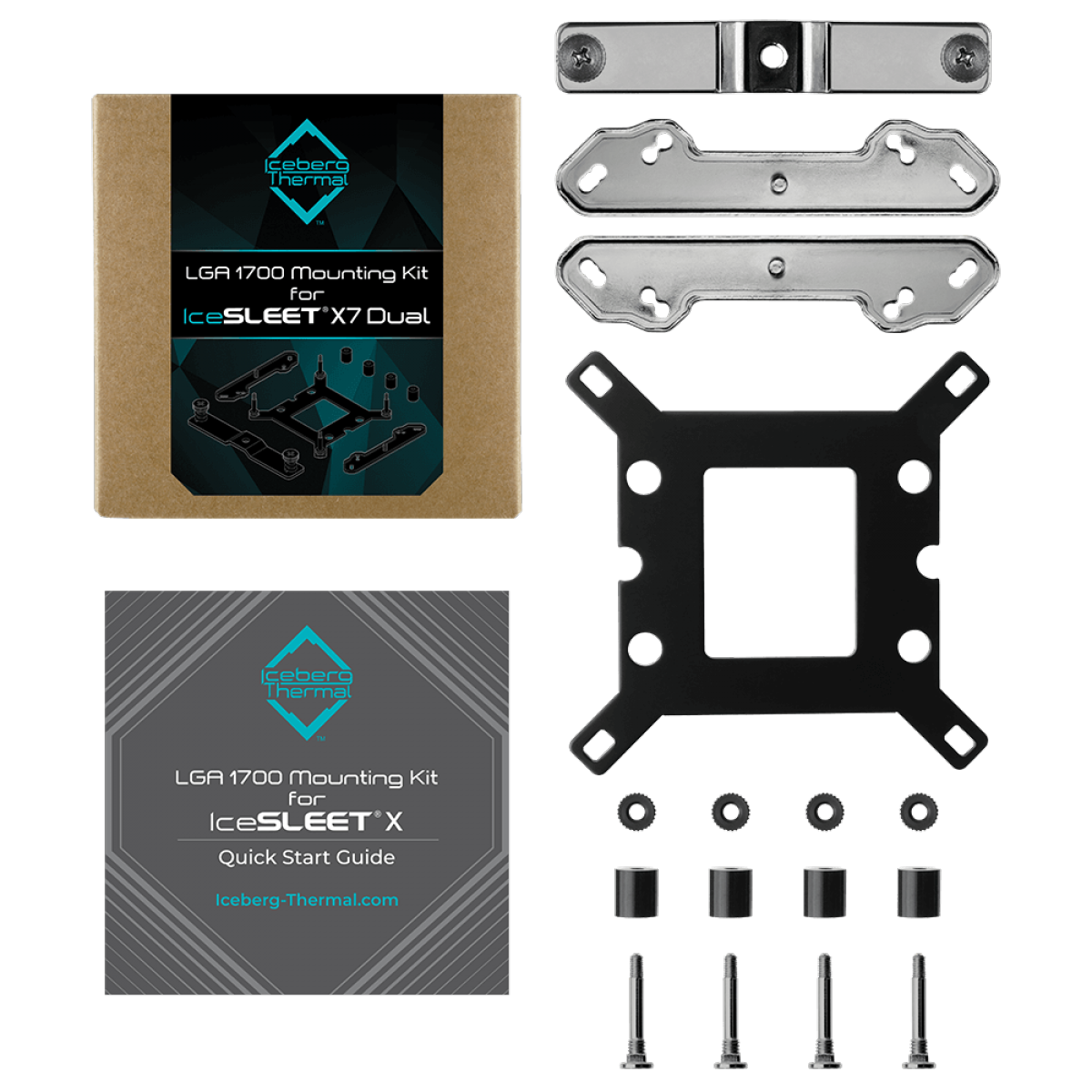 Kit De Montagem LGA 1700 Iceberg Thermal Para IceSLEET X7 Dual, MOUNT1700X-B0A