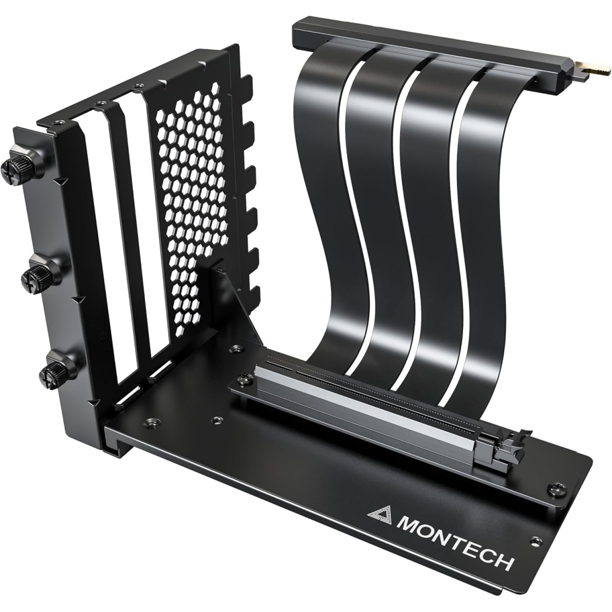 Kit De Suporte Para GPU Vertical Montech, PCIe 4.0, 200mm, Preto