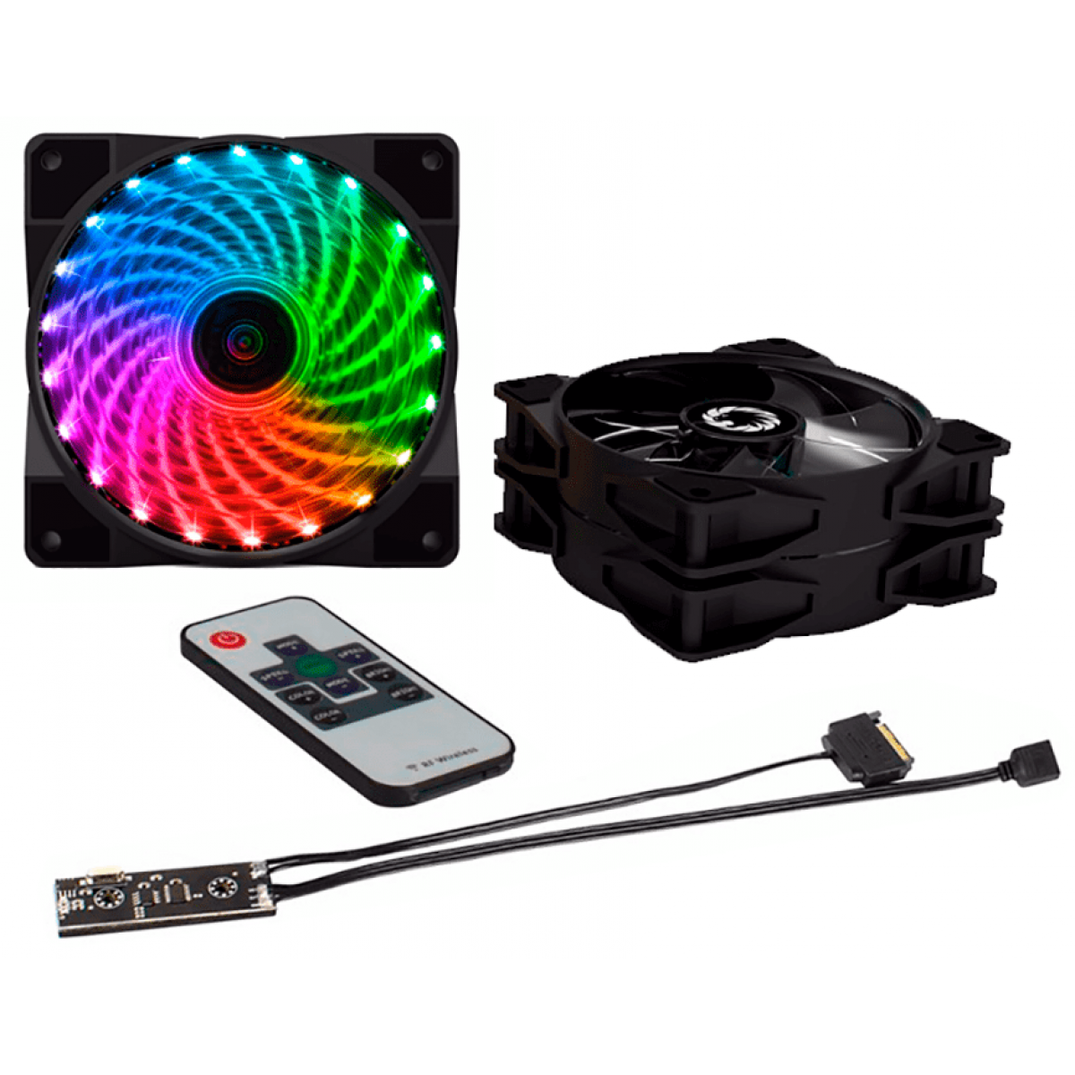 Kit Fan com 3 Unidades Gamemax CL300, RGB 120mm, com Controlador
