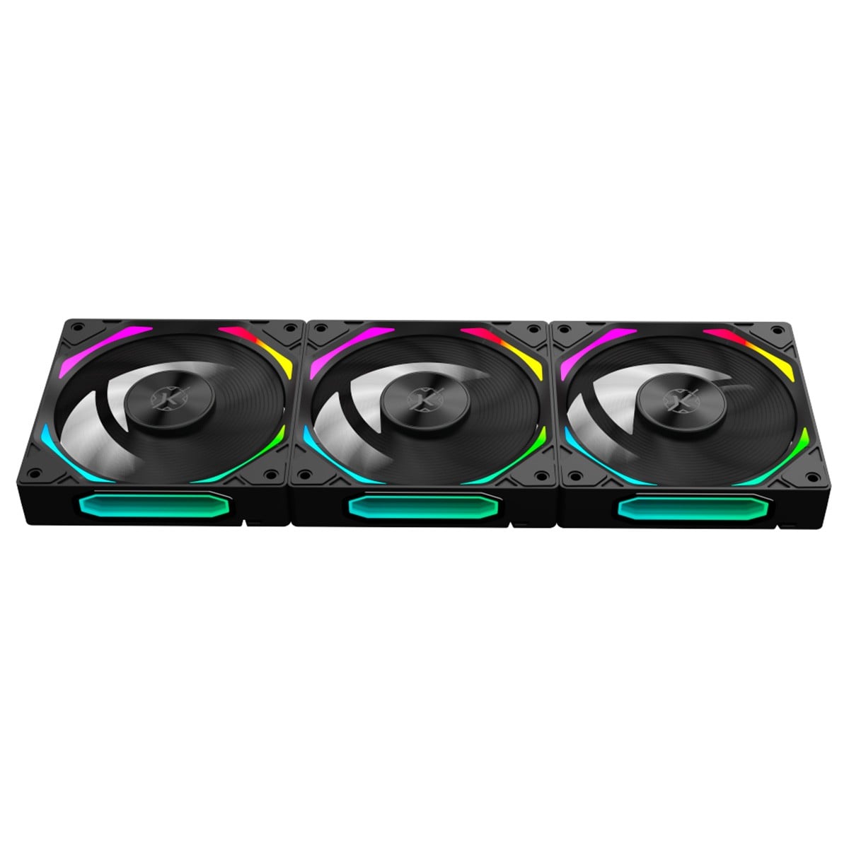 Kit Fan 3 Unidades Kalkan Halo Reverse, 120mm, ARGB, Preto, KLK00026