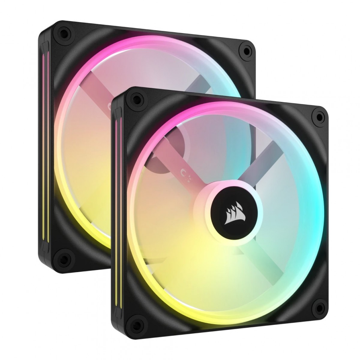 Kit Fan Com 2 Unidades, Corsair, iCue, QX140, RGB, Magnetic, 140mm, Black CO-9051004-WW