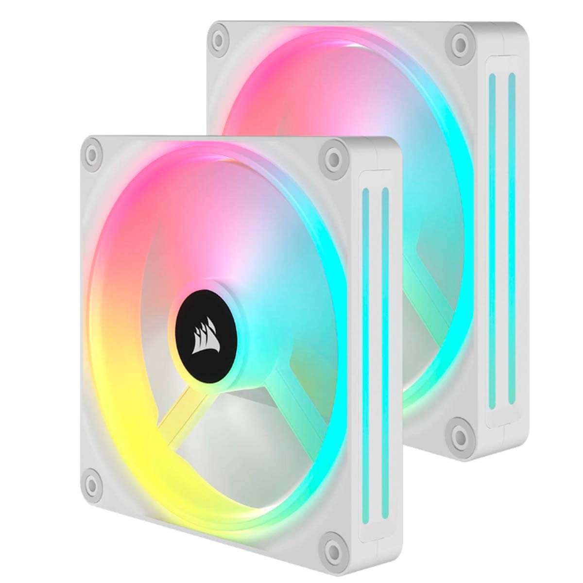 Kit Fan Com 2 Unidades, Corsair, iCue, QX140, RGB, Magnetic, 140mm, White, CO-9051008-WW