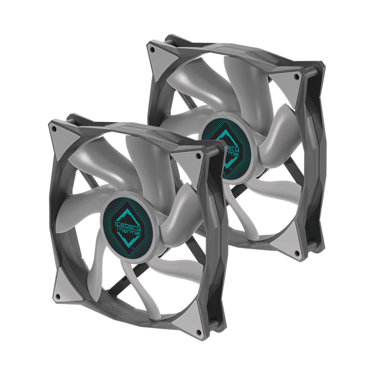 Kit Fan Com 2 Unidades Iceberg Thermal IceGALE, 140mm, Cinza, ICEGALE14-B2A