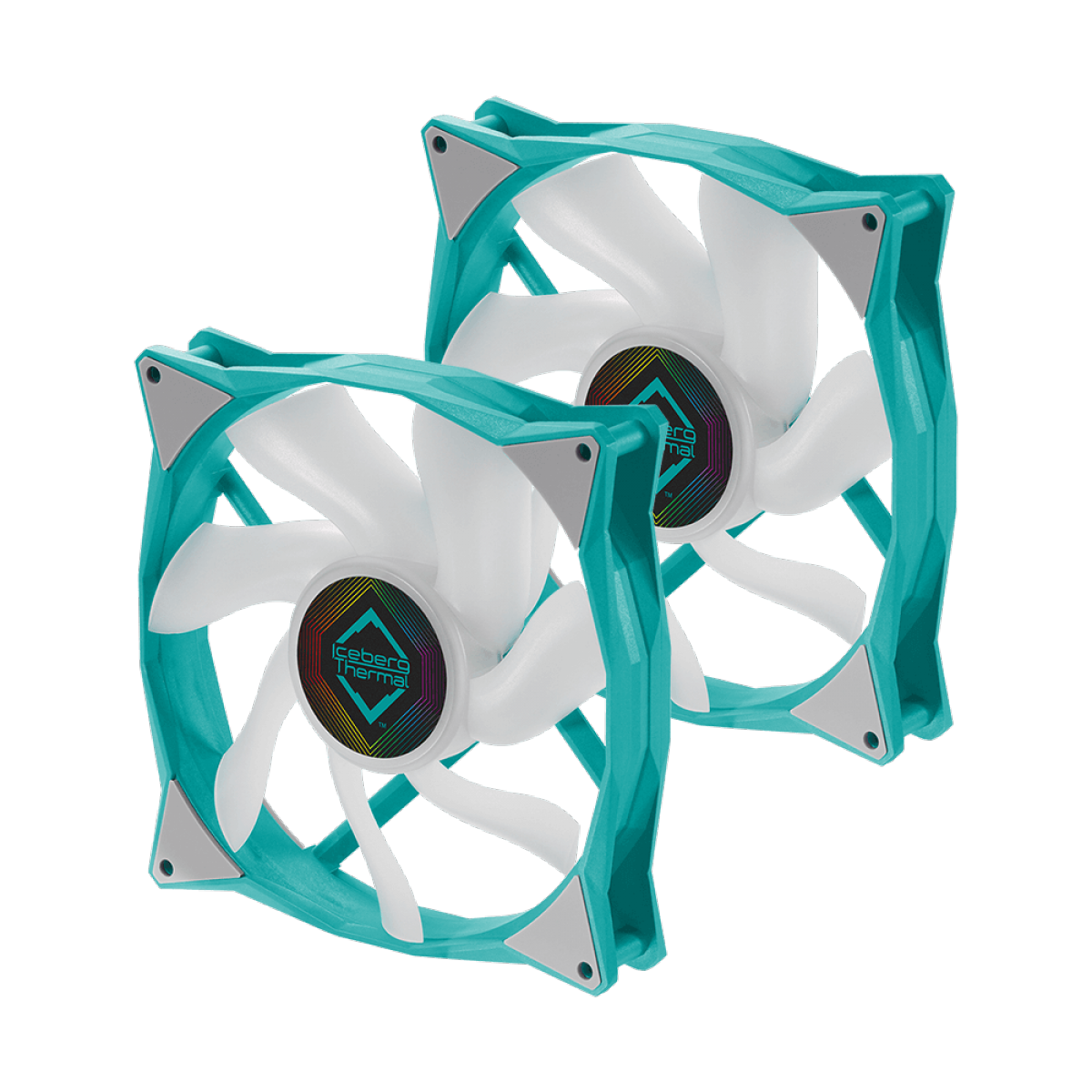 Kit Fan Com 2 Unidades Iceberg Thermal IceGALE ARGB, 140mm, Azul com Branco, ICEGALE14A-A2A