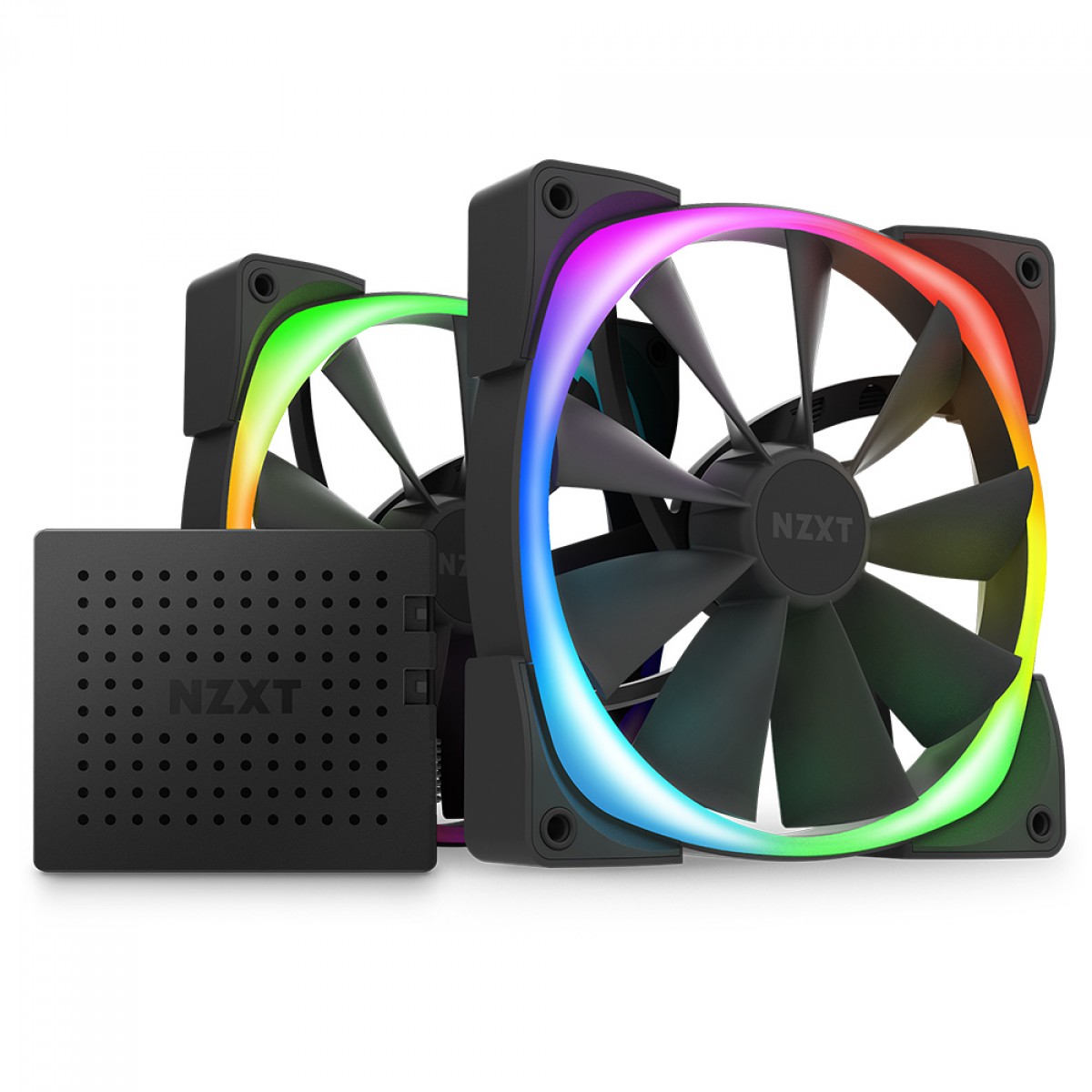 Kit Fan com 2 Unidades NZXT AER RGB 2, 140mm, Black, HF-2814C-DB