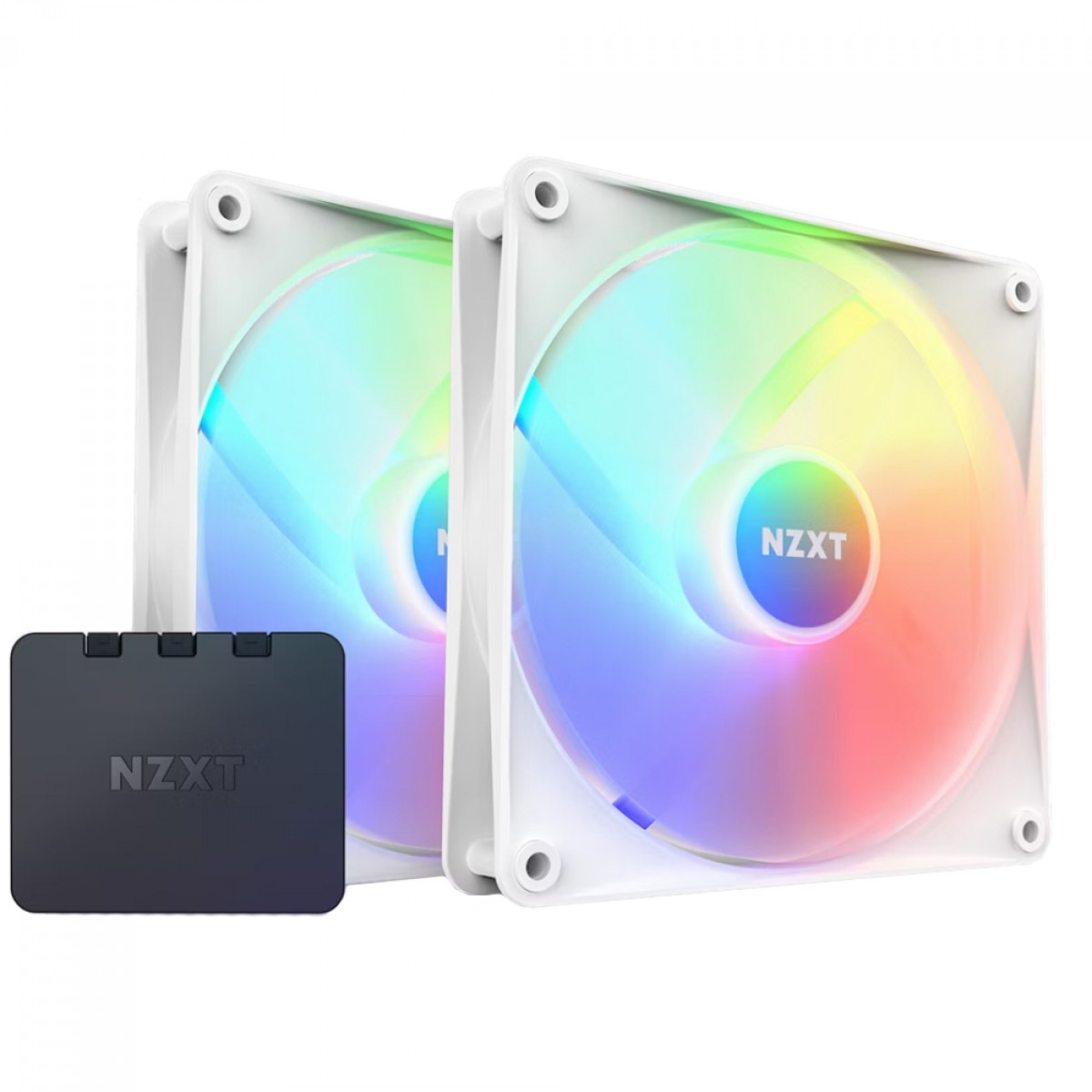 Kit Fan Com 2 Unidades NZXT F140 RGB Core, 140mm, White, RF-C14DF-W1