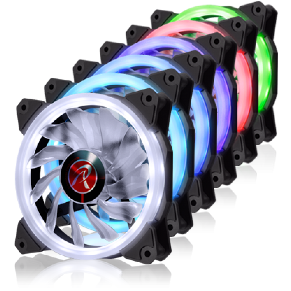 Kit Fan com 2 Unidades Raijintek Iris 12 RBW ADD-2, ARGB, 120mm, 0R40B00111