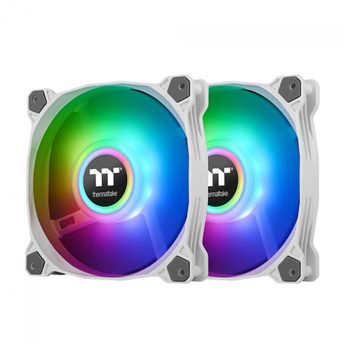Kit Fan Com 2 Unidades Thermaltake Pure Duo 12 White, ARGB, 120mm, Com Controladora, CL-F097-PL12SW-B