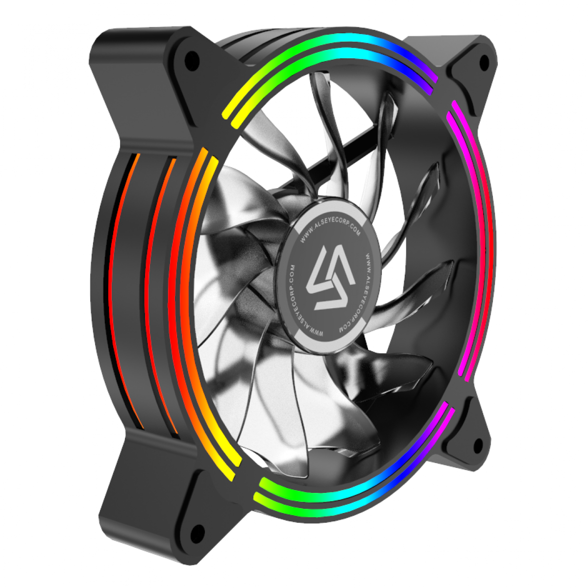 Kit Fan com 3 Unidades Alseye Halo 4.0 Black, Com Controladora, RGB, 120mm