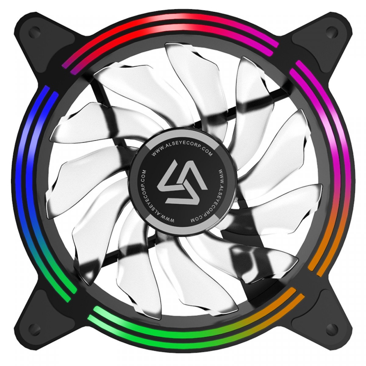 Kit Fan com 3 Unidades Alseye Halo 4.0 Black, Com Controladora, RGB, 120mm