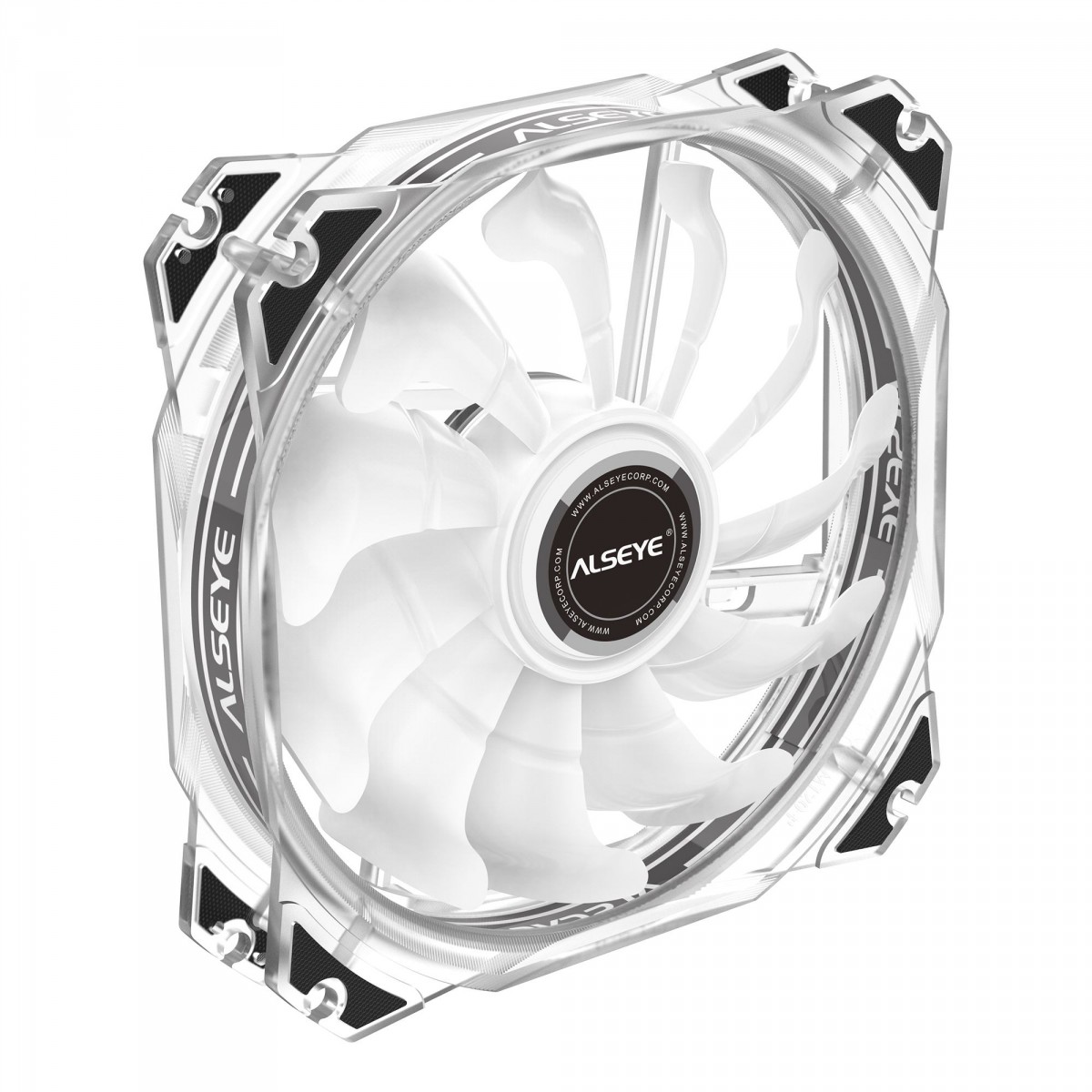 Kit Fan com 3 Unidades Alseye M120-P White, RGB, 120mm