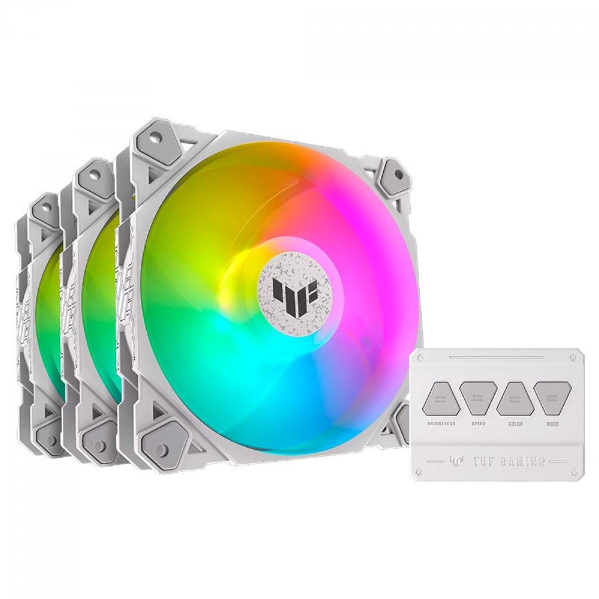 Kit Fan Com 3 Unidades Asus TUF Gaming TF120, ARGB, 120mm, Branco, 90DA0033-B00030