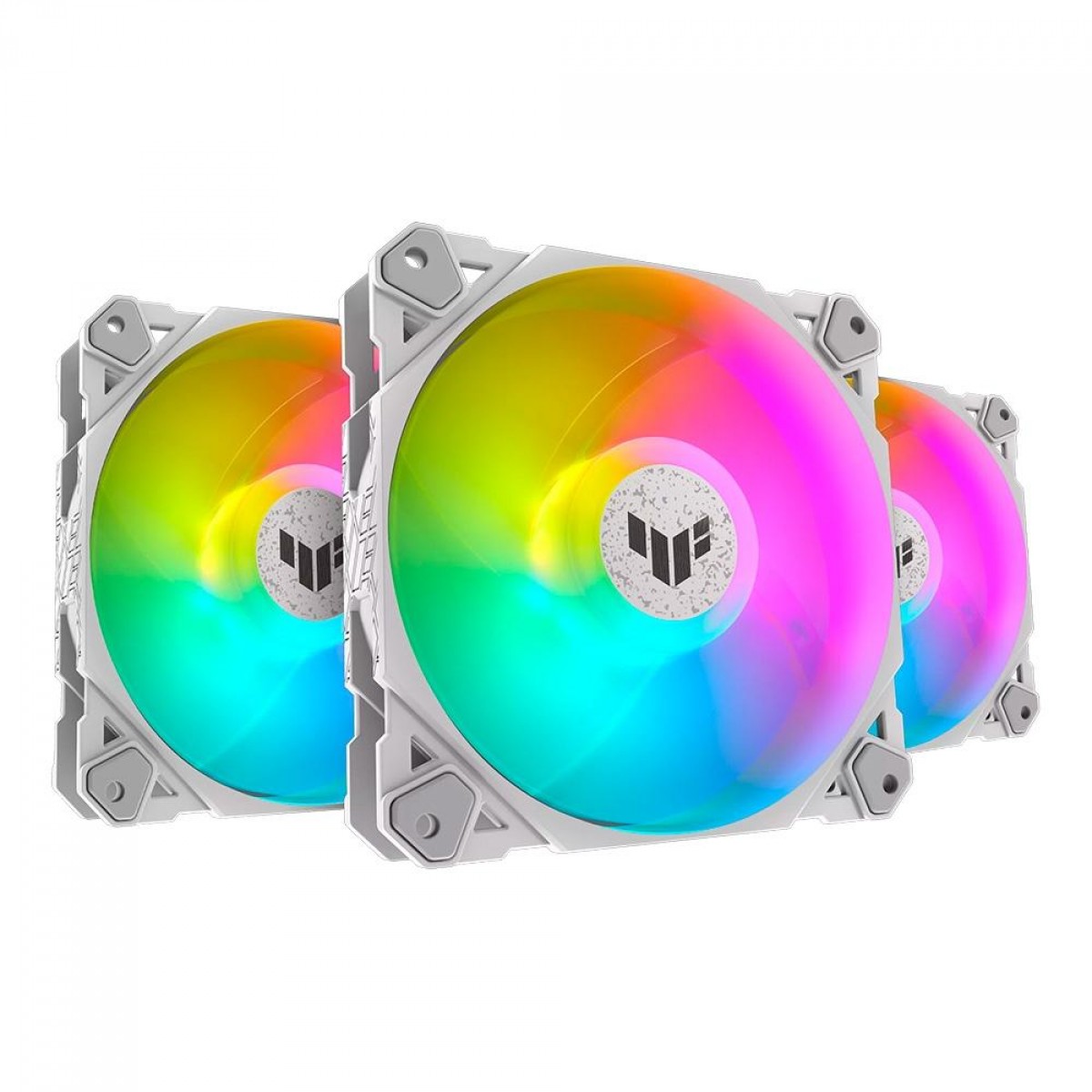 Kit Fan Com 3 Unidades Asus TUF Gaming TF120, ARGB, 120mm, Branco, 90DA0033-B00030