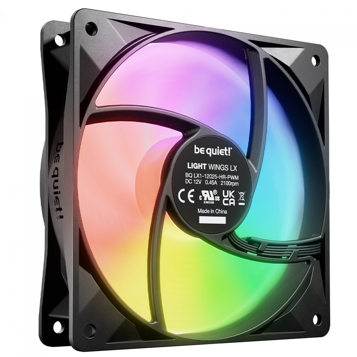 Kit Fan Com 3 Unidades Be Quiet Light Wings LX, ARGB, 120mm, PWM, Preto, BL124
