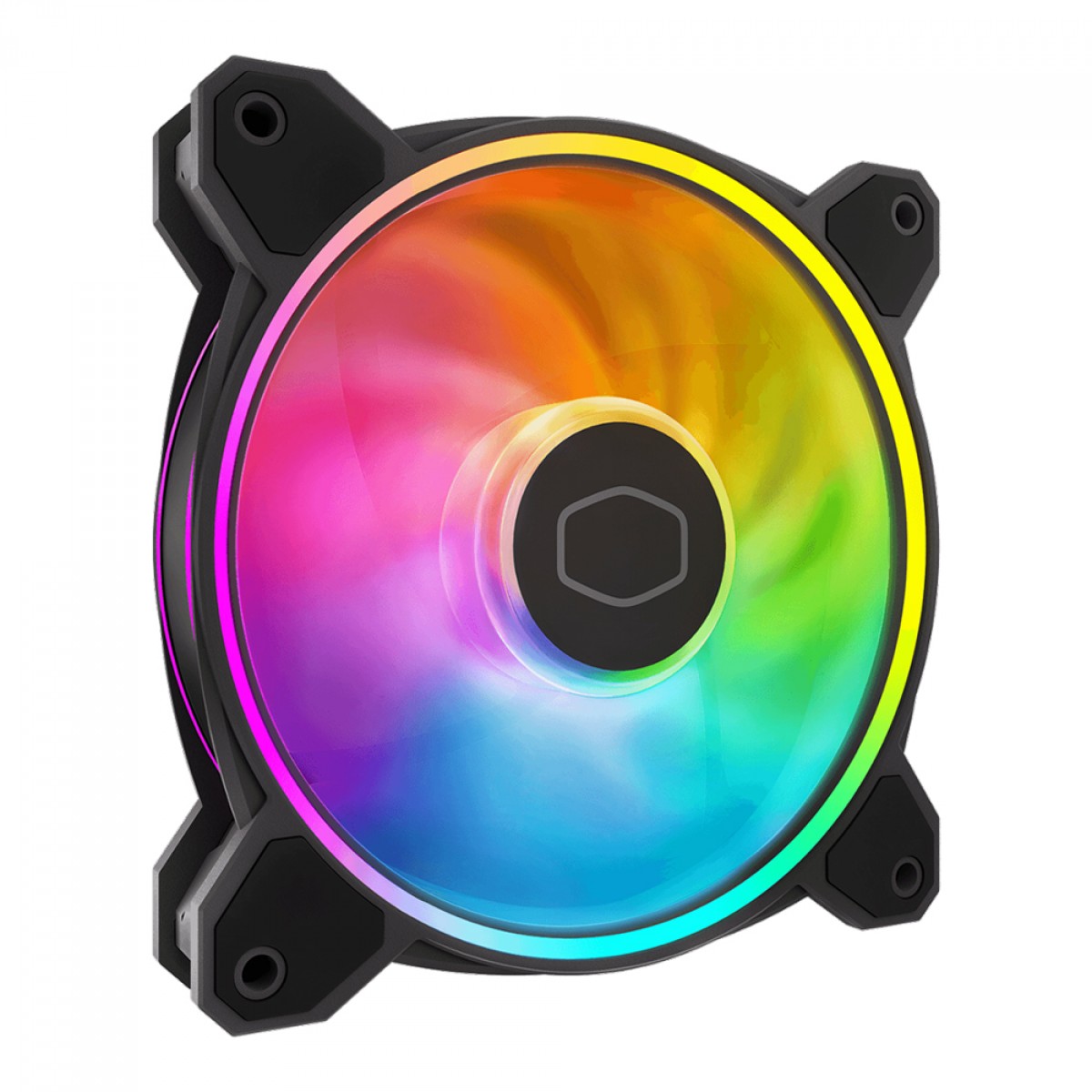 Kit Fan Com 3 Unidades Cooler Master MasterFan MF120 Halo2, ARGB, 120mm, Com Controladora, Preto, MFL-B2DN-213P2-R2