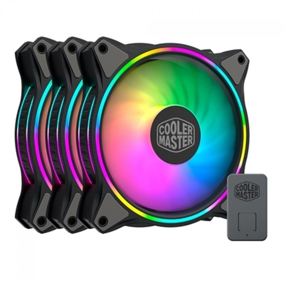 Kit Fan Com 3 Unidades Cooler Master MF120 Halo, ARGB, 120mm