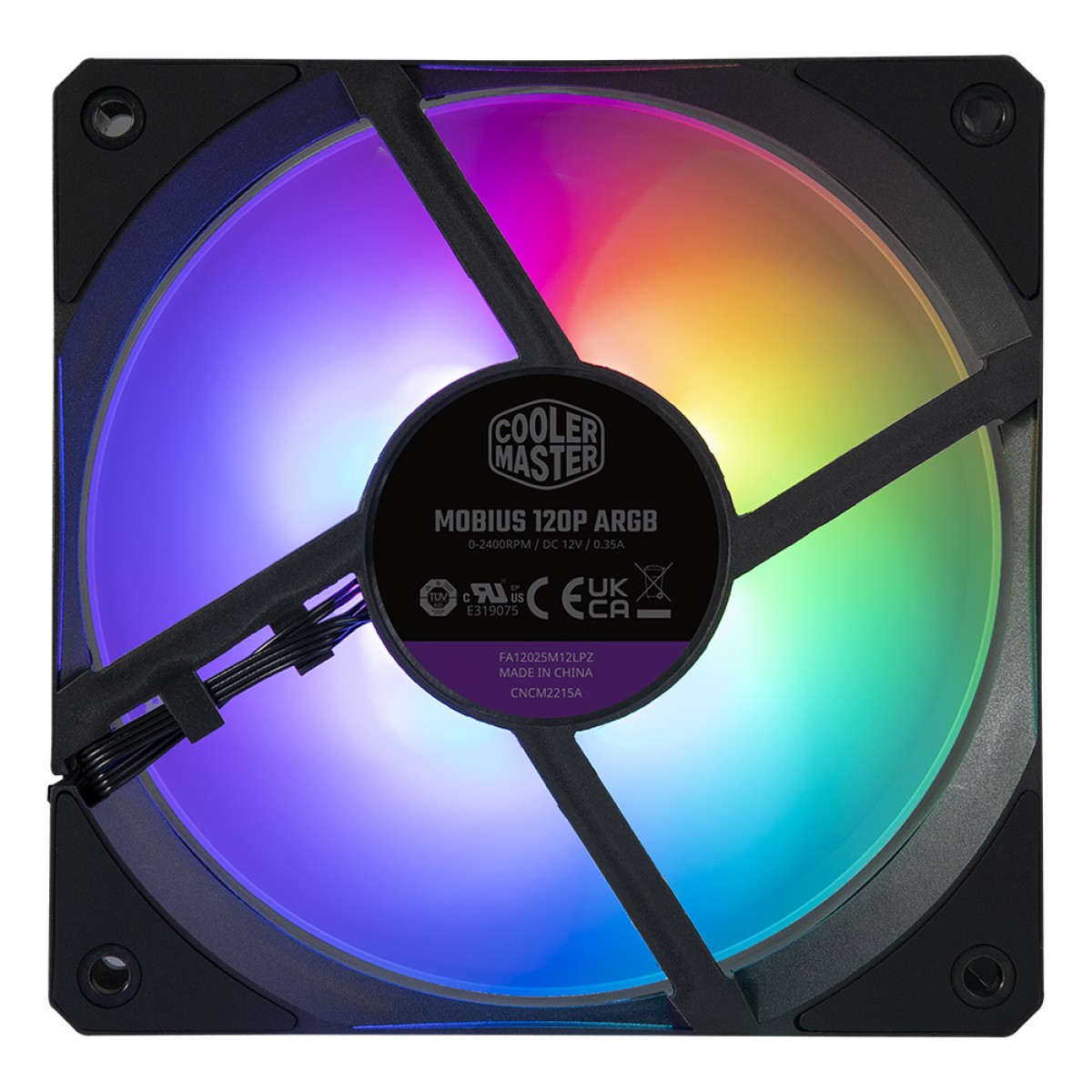 Kit Fan Com 3 Unidades Cooler Master Mobius 12P ARGB, 120mm, Com Controlador, Preto, MFZ-M2DN-243P2-R1