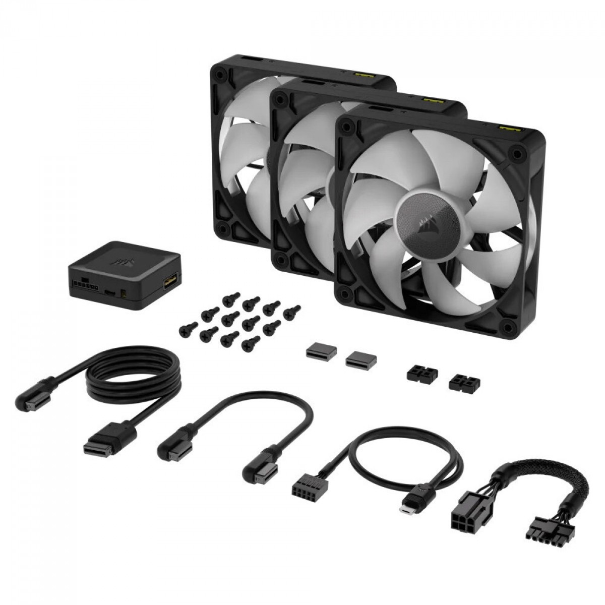 Kit Fan Com 3 Unidades Corsair iCUE LINK RX120, RGB, 120mm, Preto, CO-9051018-WW