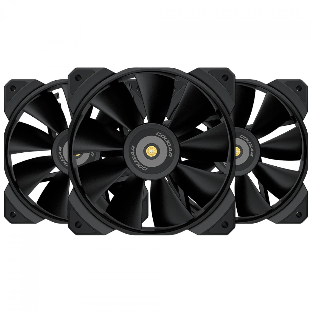 Kit Fan com 3 Unidades Cougar MHP 120, 120mm, 2000 RPM, Black, 3MMHP1203.0001