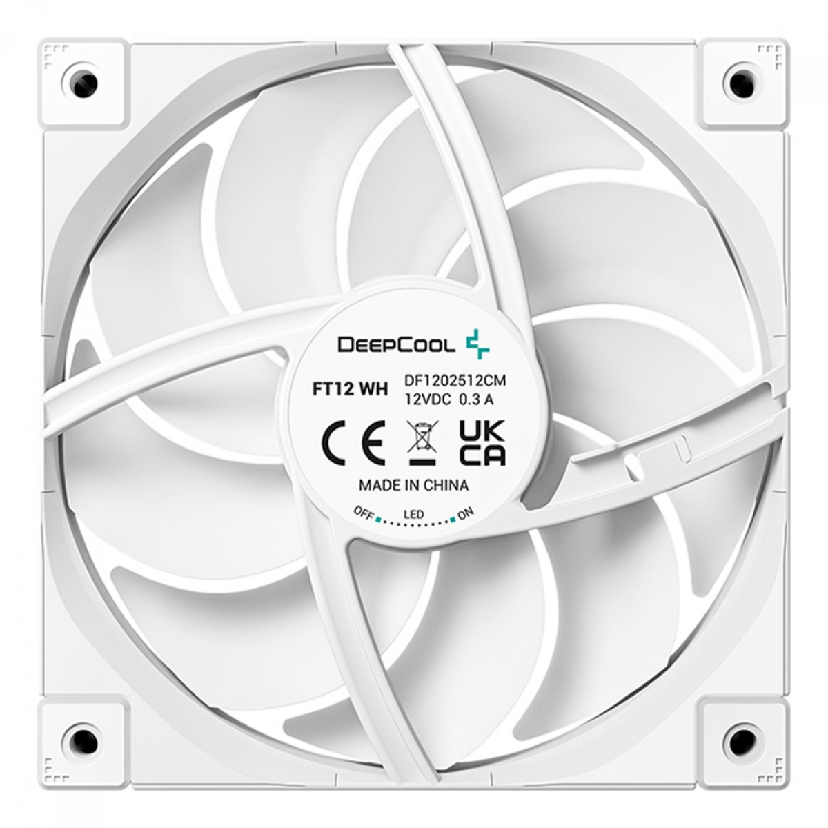Kit Fan Com 3 Unidades DeepCool FT12 WH, LED, 120mm, PWM, Branco, R-FT12-WHWPN3-G