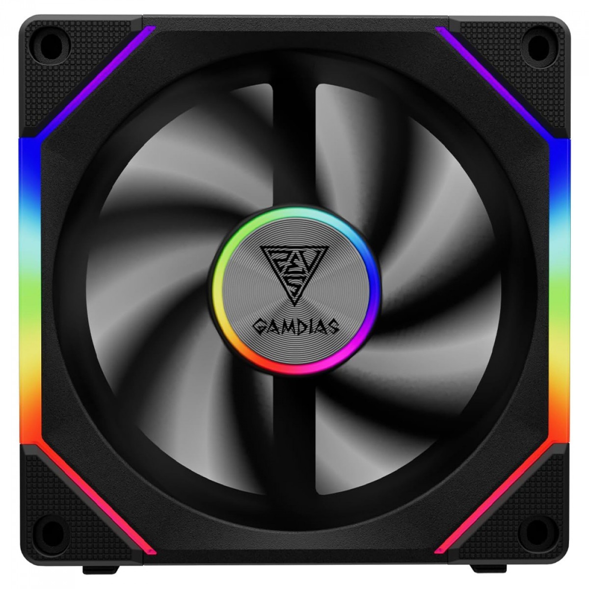 Kit Fan Com 3 Unidades Gamdias Aeolus P2-1203, ARGB, 120mm, PWM, Preto