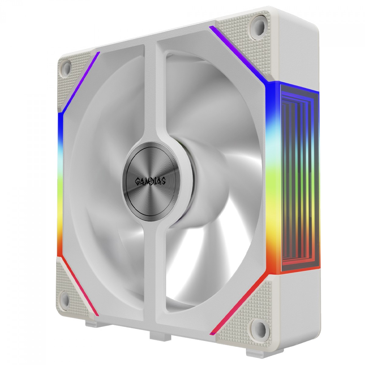 Kit Fan Com 3 Unidades Gamdias Aeolus P2-1203U WH, ARGB, 120mm, PWM, Com Controladora, Branco