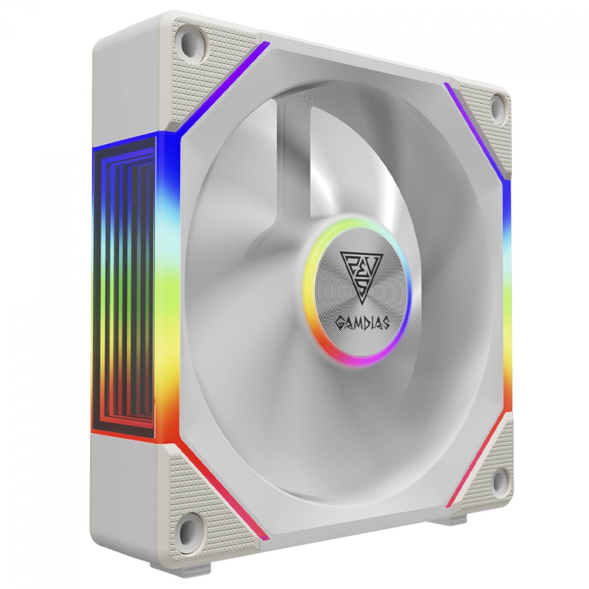 Kit Fan Com 3 Unidades Gamdias Aeolus P2-1203U WH, ARGB, 120mm, PWM, Com Controladora, Branco