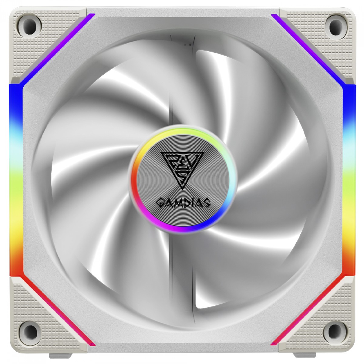 Kit Fan Com 3 Unidades Gamdias Aeolus P2-1203U WH, ARGB, 120mm, PWM, Com Controladora, Branco