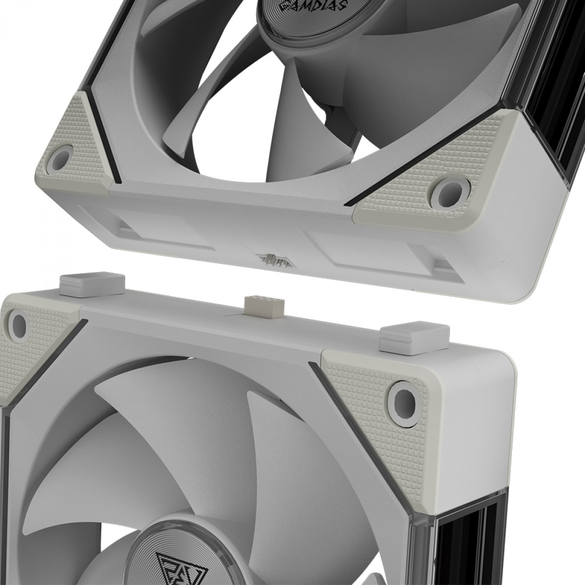 Kit Fan Com 3 Unidades Gamdias Aeolus P2-1203U WH, ARGB, 120mm, PWM, Com Controladora, Branco