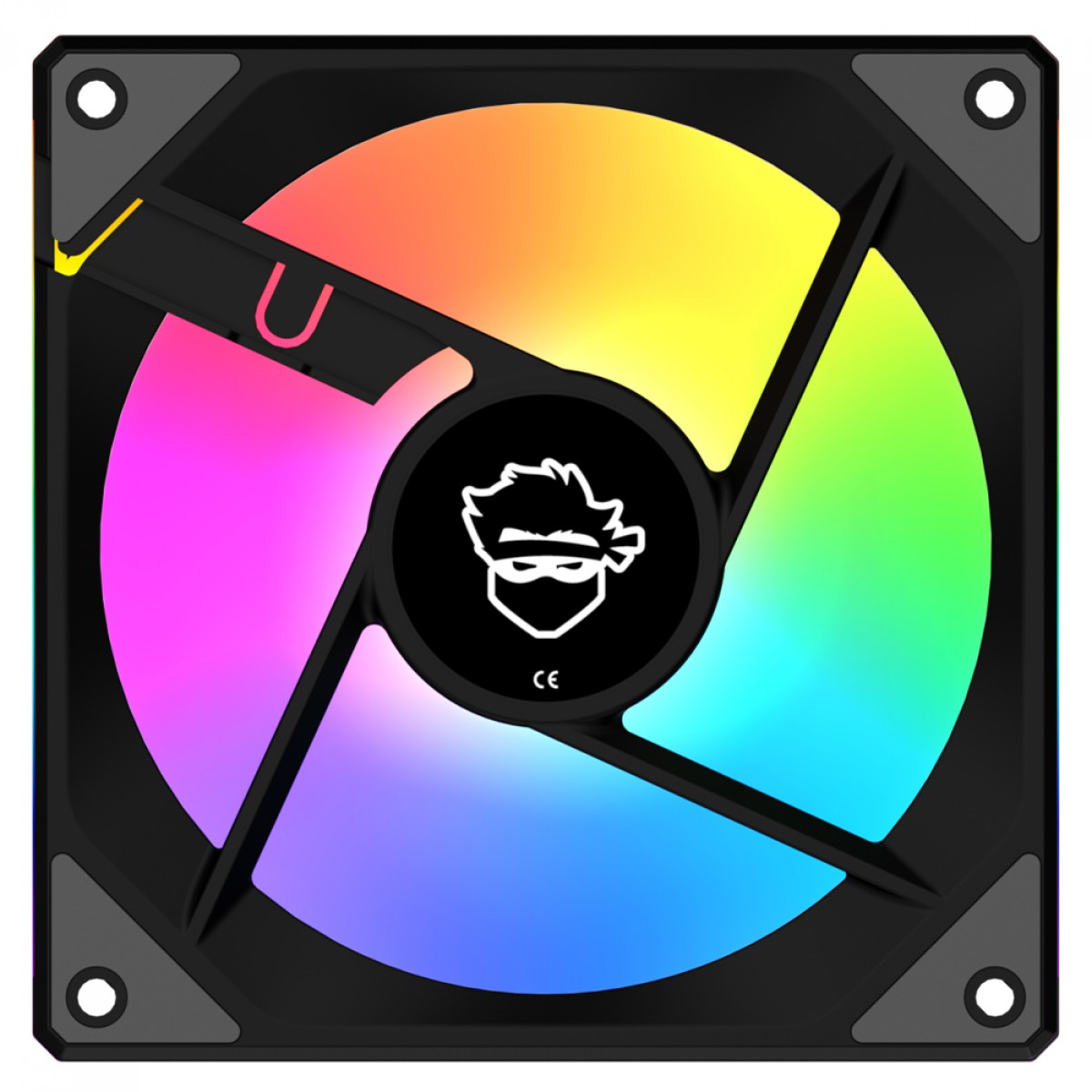 Kit Fan Com 3 Unidades Gamer Ninja Shimano, ARGB, 120mm, Com Controladora, Preto, GN-FN-SMK12AB