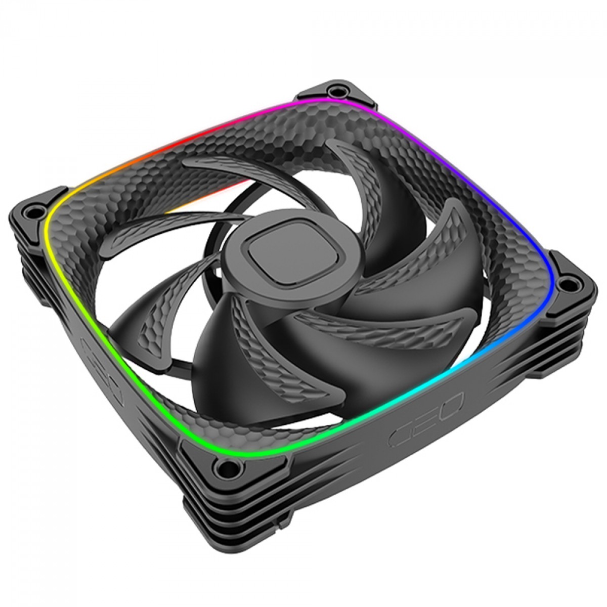 Kit Fan Com 3 Unidades Geometric Future Squama 2503B, ARGB, 120mm, PWM, Preto, GEO-S2503B-3