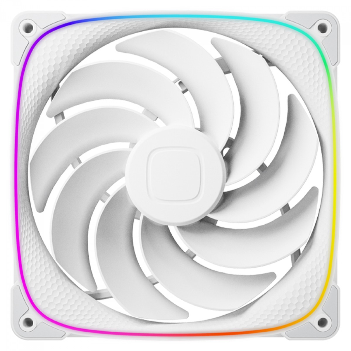 Kit Fan Com 3 Unidades Geometric Future Squama 2503R-14W, ARGB, 140mm, Reverse Blade, PWM, Branco, GEO-S2503RW-14T
